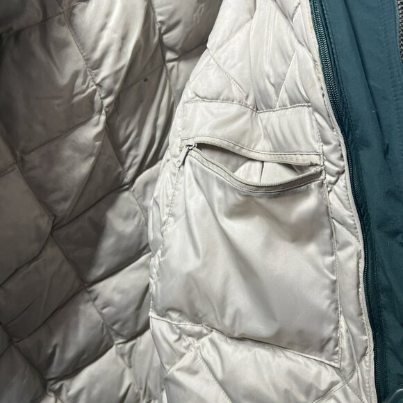Vintage Eddie Bauer Men' Down Lined Parka Jacket Size L Solid Green Zip Pockets - Picture 13 of 15